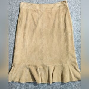 Tan Suede Pencil Skirt M